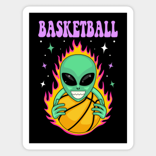 Alien basketball burning Magnet